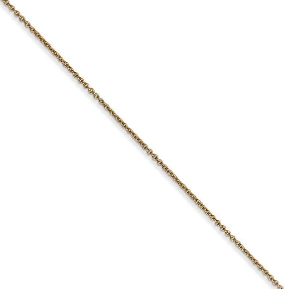0.75mm, 14k Yellow Gold, Cable Chain Necklace, 16 Inch - Picture 1 of 8